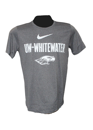 Image of Nike Dri-Fit T-Shirt UW-Whitewater over Mascot with Line Design -  darkgrey